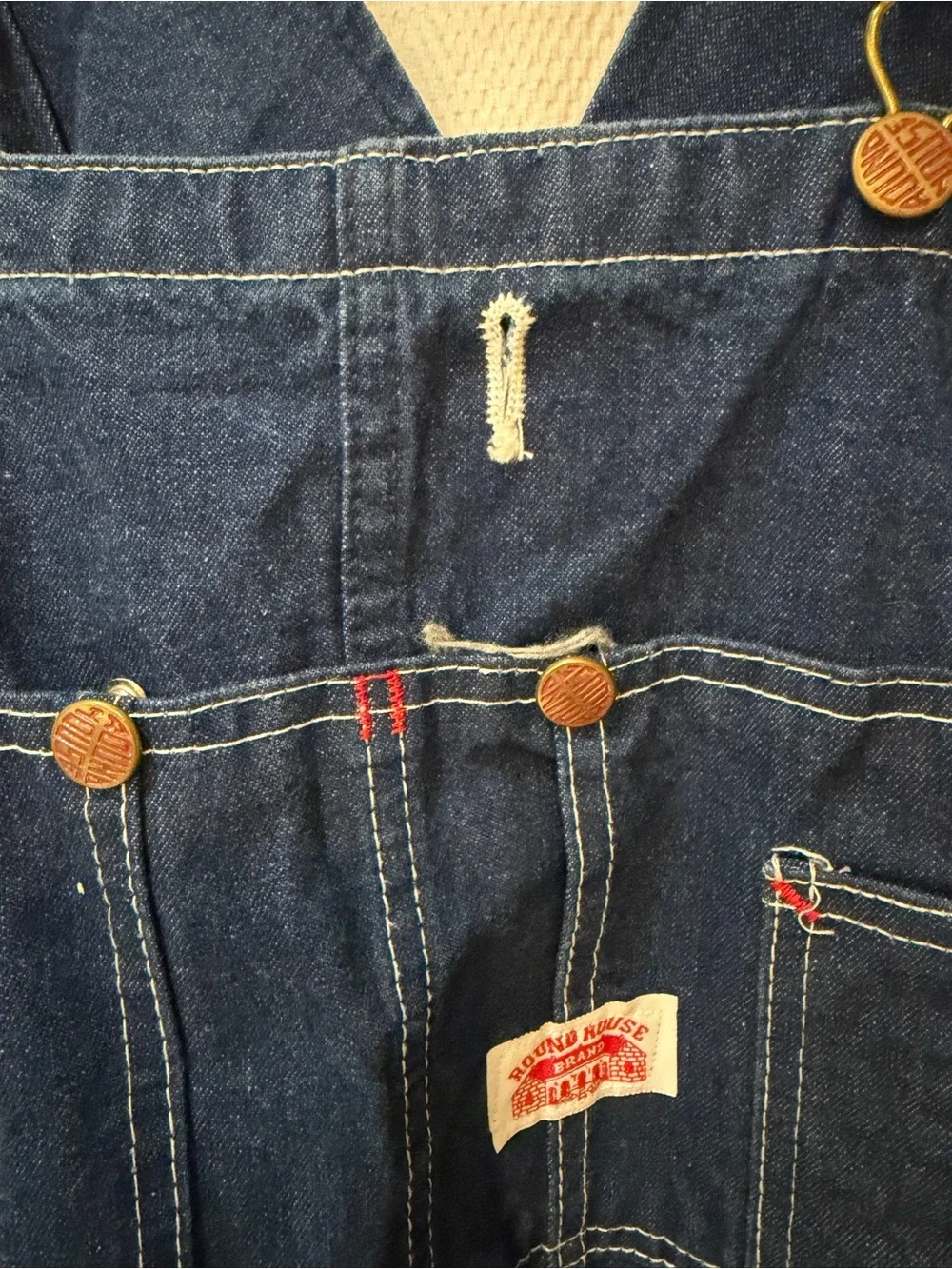Classic Dark Blue Roundhouse Men's Denim Overalls 40x30